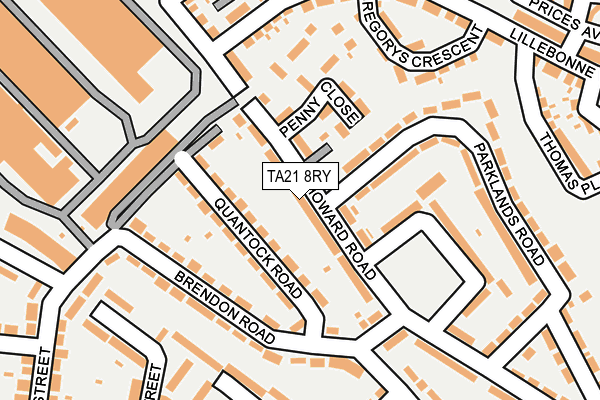 TA21 8RY map - OS OpenMap – Local (Ordnance Survey)