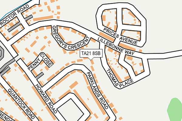 TA21 8SB map - OS OpenMap – Local (Ordnance Survey)