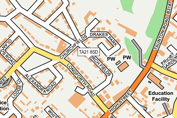 TA21 8SD map - OS OpenMap – Local (Ordnance Survey)