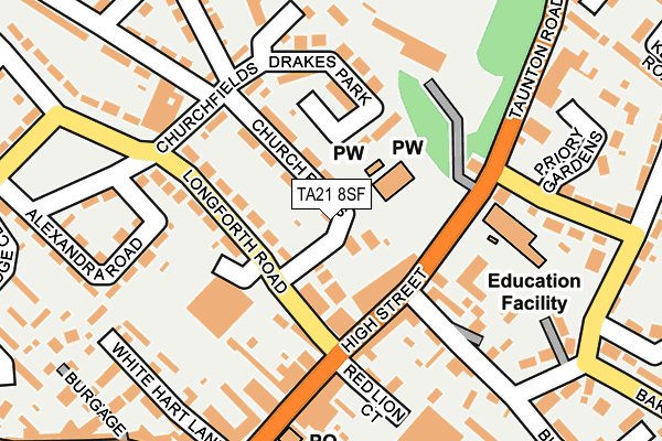 TA21 8SF map - OS OpenMap – Local (Ordnance Survey)