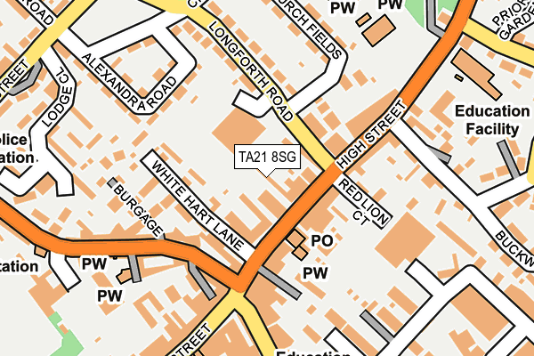 TA21 8SG map - OS OpenMap – Local (Ordnance Survey)