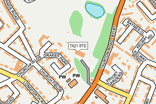 TA21 8TD map - OS OpenMap – Local (Ordnance Survey)