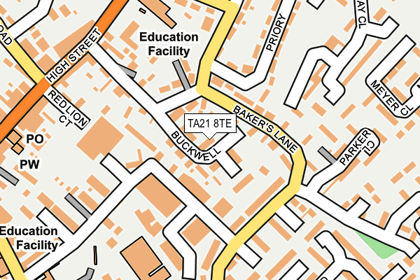 TA21 8TE map - OS OpenMap – Local (Ordnance Survey)