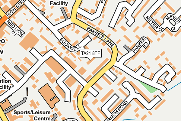 TA21 8TF map - OS OpenMap – Local (Ordnance Survey)