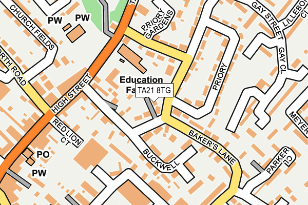 TA21 8TG map - OS OpenMap – Local (Ordnance Survey)