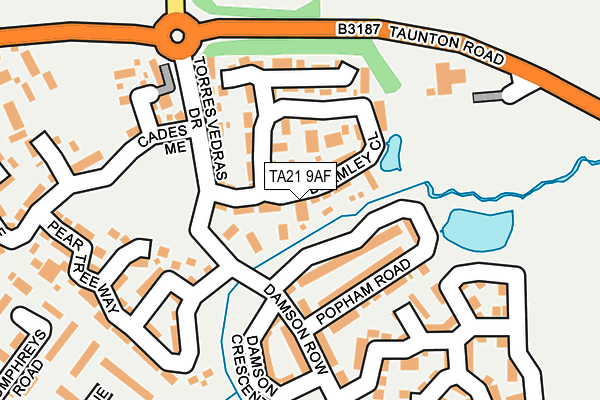 TA21 9AF map - OS OpenMap – Local (Ordnance Survey)
