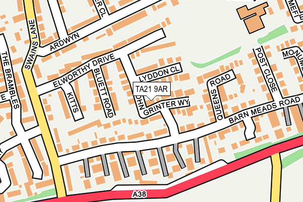 TA21 9AR map - OS OpenMap – Local (Ordnance Survey)