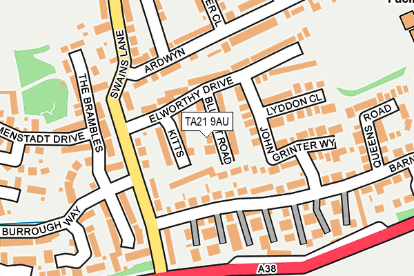 TA21 9AU map - OS OpenMap – Local (Ordnance Survey)