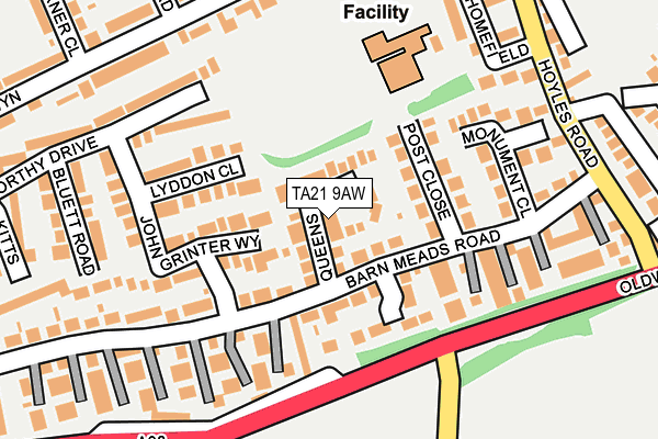 TA21 9AW map - OS OpenMap – Local (Ordnance Survey)
