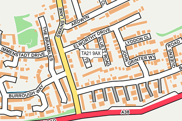 TA21 9AX map - OS OpenMap – Local (Ordnance Survey)