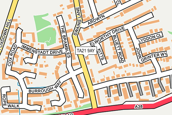 TA21 9AY map - OS OpenMap – Local (Ordnance Survey)