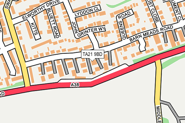 TA21 9BD map - OS OpenMap – Local (Ordnance Survey)