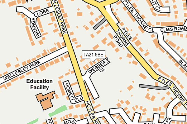 TA21 9BE map - OS OpenMap – Local (Ordnance Survey)