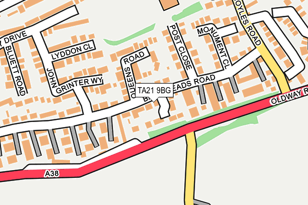 TA21 9BG map - OS OpenMap – Local (Ordnance Survey)
