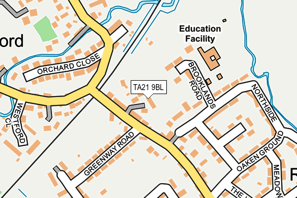 TA21 9BL map - OS OpenMap – Local (Ordnance Survey)
