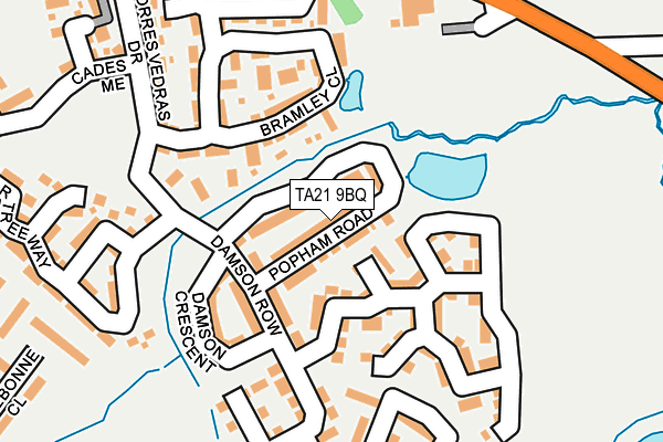 TA21 9BQ map - OS OpenMap – Local (Ordnance Survey)
