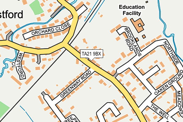 TA21 9BX map - OS OpenMap – Local (Ordnance Survey)