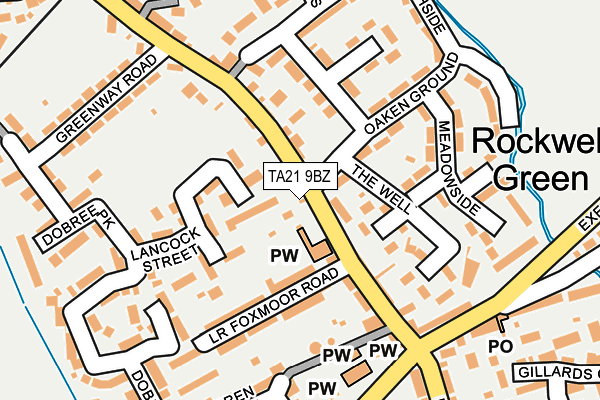 TA21 9BZ map - OS OpenMap – Local (Ordnance Survey)