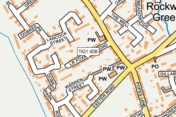 TA21 9DB map - OS OpenMap – Local (Ordnance Survey)