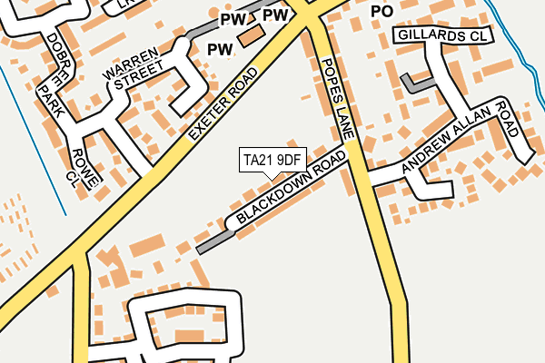 TA21 9DF map - OS OpenMap – Local (Ordnance Survey)