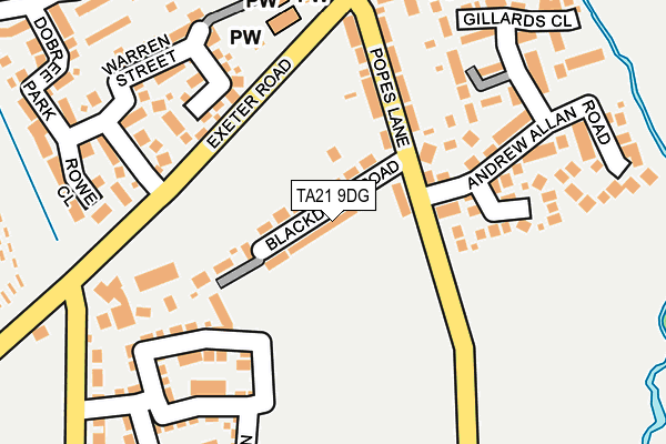 TA21 9DG map - OS OpenMap – Local (Ordnance Survey)