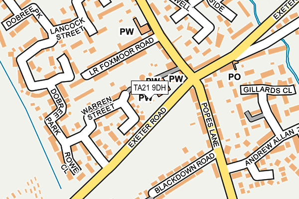 TA21 9DH map - OS OpenMap – Local (Ordnance Survey)