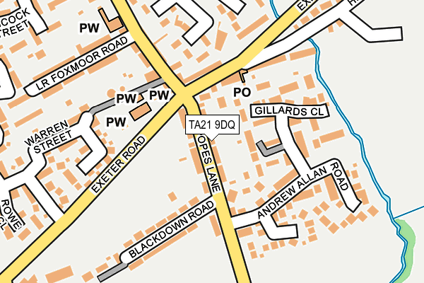 TA21 9DQ map - OS OpenMap – Local (Ordnance Survey)