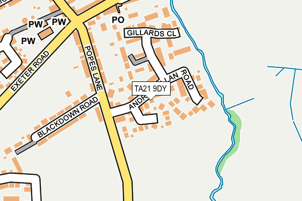 TA21 9DY map - OS OpenMap – Local (Ordnance Survey)