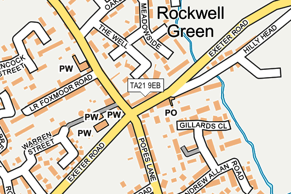 TA21 9EB map - OS OpenMap – Local (Ordnance Survey)