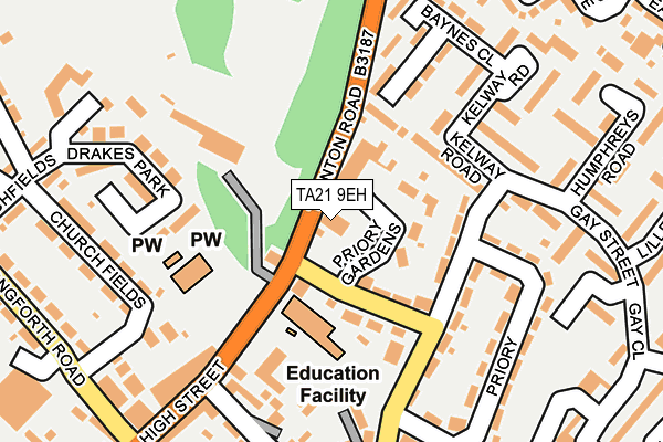 TA21 9EH map - OS OpenMap – Local (Ordnance Survey)