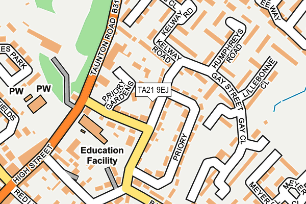 TA21 9EJ map - OS OpenMap – Local (Ordnance Survey)