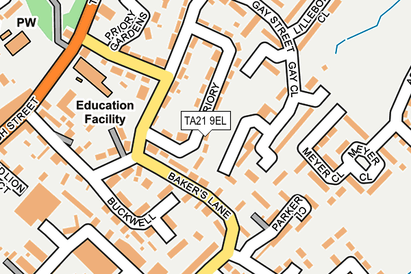 TA21 9EL map - OS OpenMap – Local (Ordnance Survey)