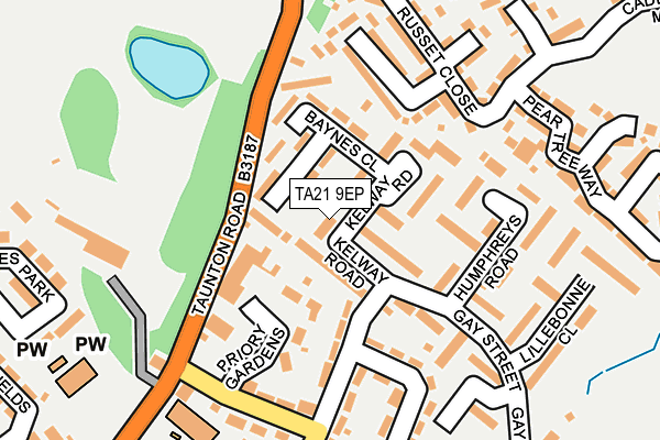 TA21 9EP map - OS OpenMap – Local (Ordnance Survey)