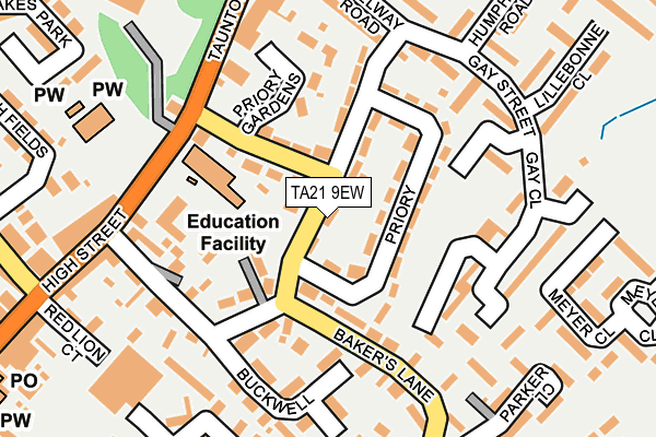 TA21 9EW map - OS OpenMap – Local (Ordnance Survey)