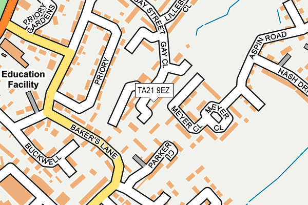 TA21 9EZ map - OS OpenMap – Local (Ordnance Survey)