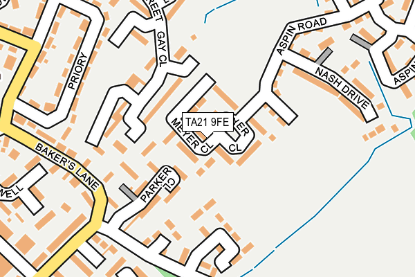TA21 9FE map - OS OpenMap – Local (Ordnance Survey)