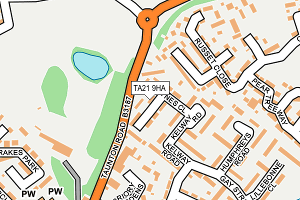 TA21 9HA map - OS OpenMap – Local (Ordnance Survey)