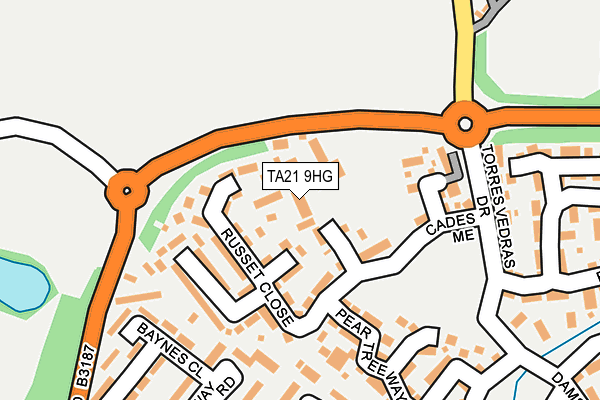 TA21 9HG map - OS OpenMap – Local (Ordnance Survey)