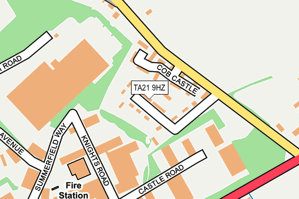 TA21 9HZ map - OS OpenMap – Local (Ordnance Survey)