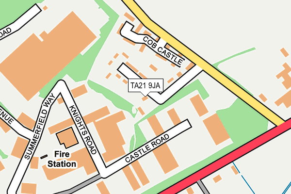 TA21 9JA map - OS OpenMap – Local (Ordnance Survey)