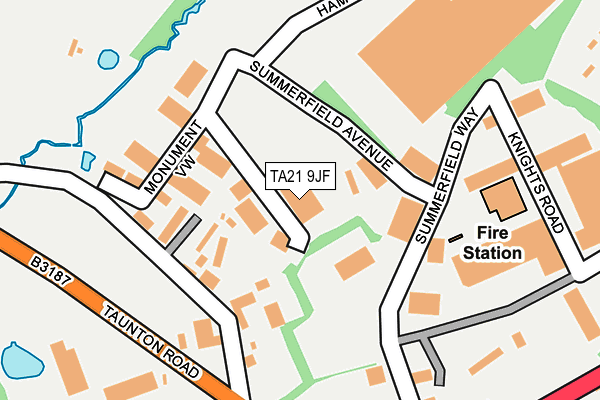 TA21 9JF map - OS OpenMap – Local (Ordnance Survey)