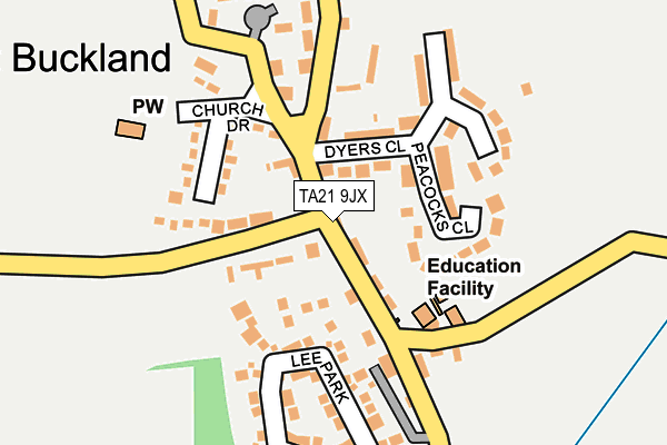 TA21 9JX map - OS OpenMap – Local (Ordnance Survey)