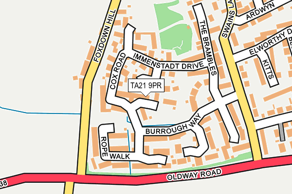 TA21 9PR map - OS OpenMap – Local (Ordnance Survey)