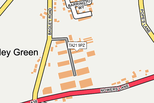 TA21 9PZ map - OS OpenMap – Local (Ordnance Survey)