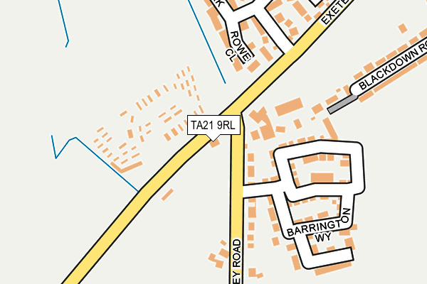 TA21 9RL map - OS OpenMap – Local (Ordnance Survey)