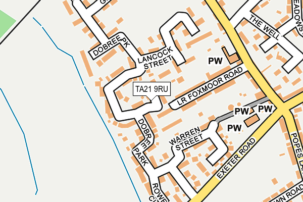 TA21 9RU map - OS OpenMap – Local (Ordnance Survey)