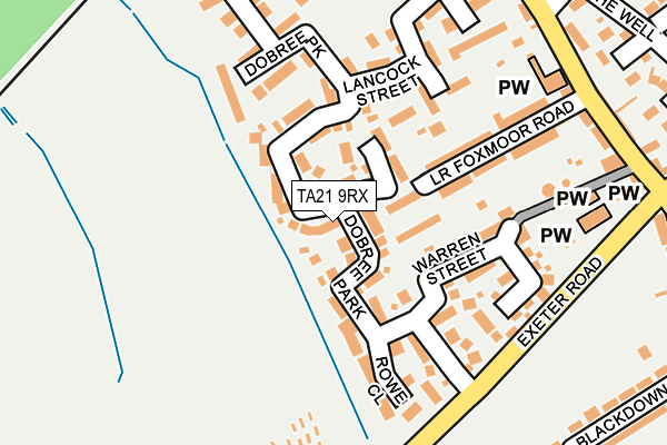 TA21 9RX map - OS OpenMap – Local (Ordnance Survey)