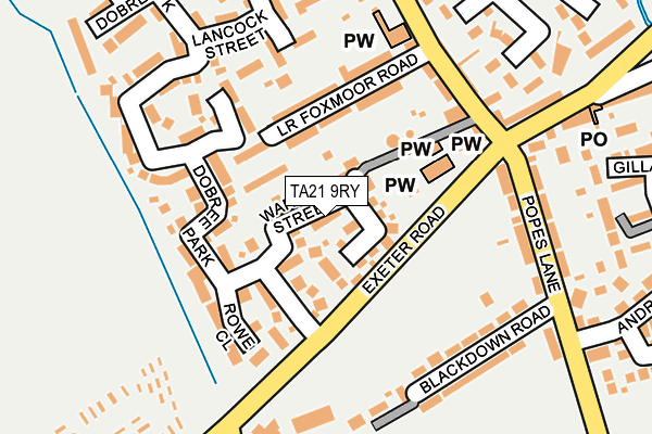 TA21 9RY map - OS OpenMap – Local (Ordnance Survey)