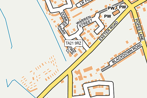 TA21 9RZ map - OS OpenMap – Local (Ordnance Survey)