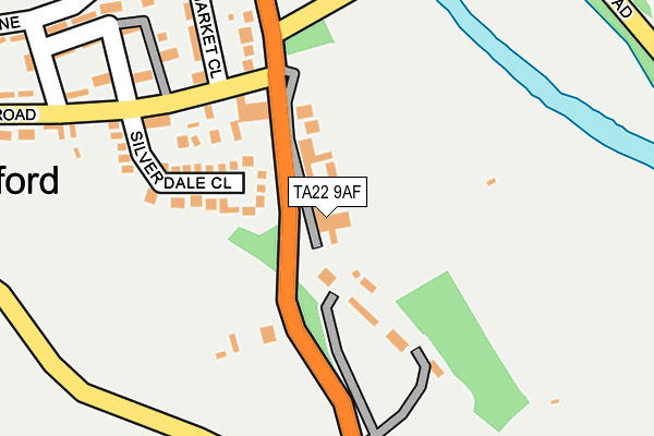 TA22 9AF map - OS OpenMap – Local (Ordnance Survey)